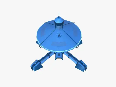 SciFi Facility C03 Blue - Sci Fi Exterior Design Low-poly 3D model