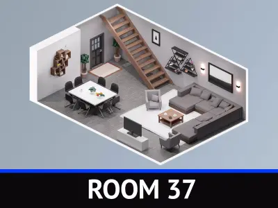 Room 37 Low-poly 3D model