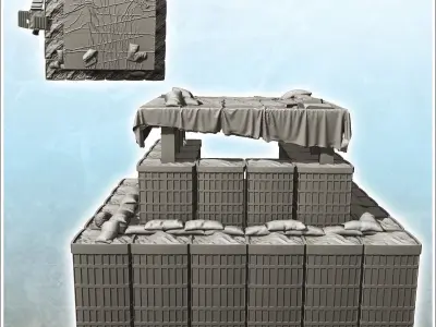 Fortified shooting range with hesco and access stairs 5 3D print model