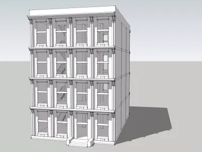 Building-1 tall building with windows on side 3D model