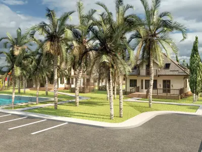 Resort Townhouse Community 3D Model Low-poly 3D model