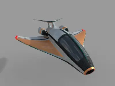 Sci Fi space ship  Low-poly 3D model
