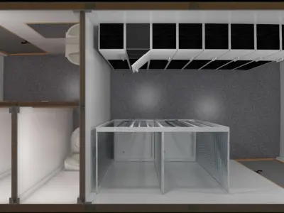 Modular sanitary module 15m2  3D model