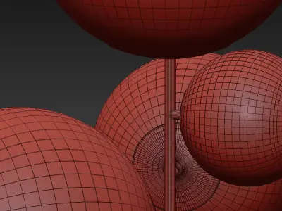 Mirror Ball Gold Stand Chandelier by Tom Dixon 3D model