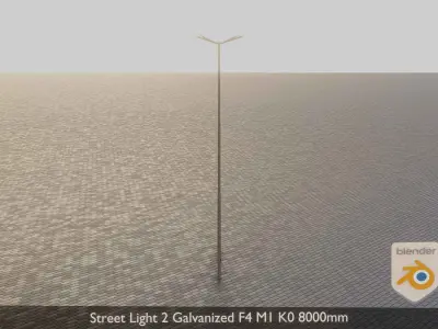 Street Light 2 Galvanized F4 M1 K0 8000mm Low-poly 3D model