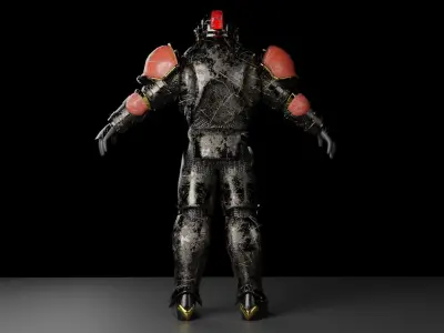 Fantasy Sci-Fi Armoured Character Rigged Blender 3D model