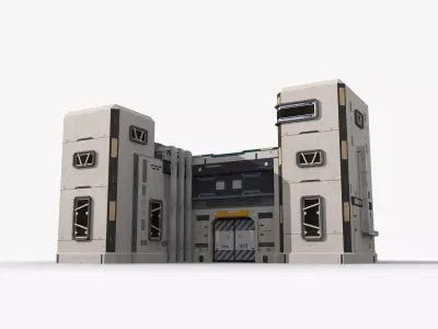 Factory Industrial Sci Fi x18 Low-poly 3D model
