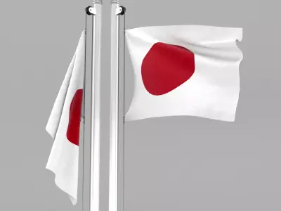 Flag of Japan 3D model