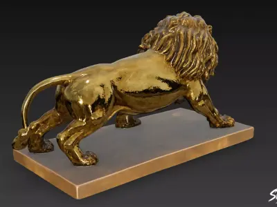 Lion Statue V50 Low-poly 3D model
