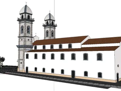 Architecture-Religion-God-Culture-Temple-056 church with two ... 3D model