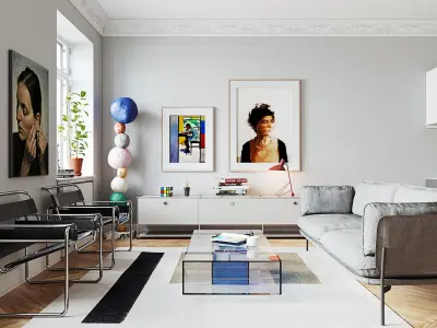 Modern Bauhaus Flat Scene 3D model