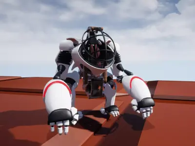 Mech Gorilla Character Low-poly 3D model