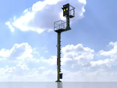KS Railway Signal Post 7000mm Version-16 Low-poly 3D model