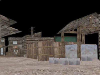 Old Shack Low-poly 3D model  Low-poly 3D model