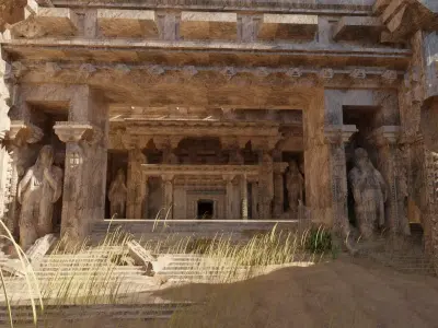 old temple ancient ruins made in blender  3D model