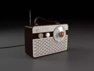 Vintage Transistor Radio 3D model