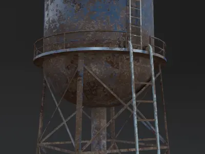 Old water tower Free low-poly 3D model