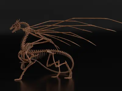  Petrified Dragon Skeleton Posed 