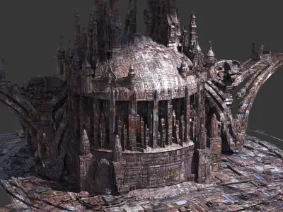 Victorian Cyberpunk Dome tower 3D model