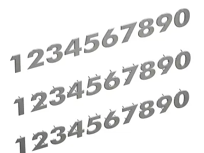 Metal numbers metal number with backlight 3D model