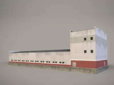 Factory 01 Low-poly 3D model