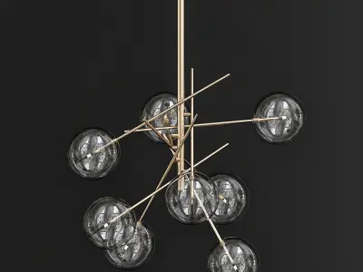 candela brass chandelier with clear glass balls 3D model