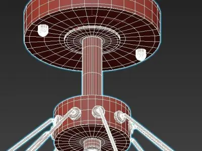 nadin eight light chandelier in gold 3D model
