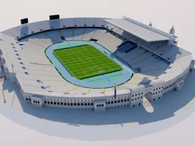 Estadi Olimpic Lluis Companys - Barcelona Low-poly 3D model