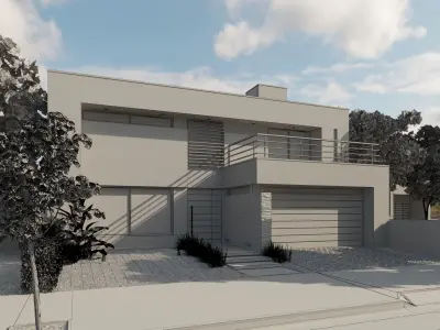 Modern Houses Scenes 3D Model Pack