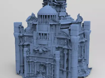 Art Deco New York Baroque building 2 designs 3D model