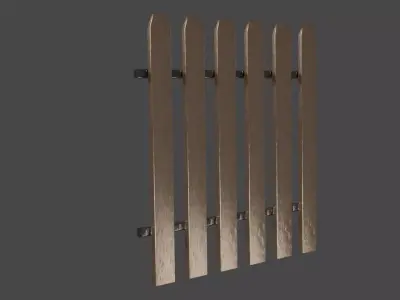 Fence set of wooden fences Free 3D model