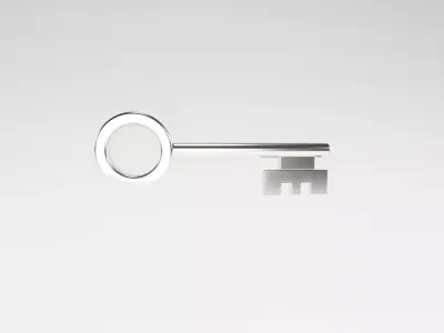 Cartoon Key v2 002 Low-poly 3D model