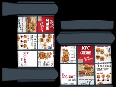 large restaurant menu billboard sign Low-poly 3D model