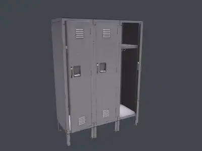 Old Metal Locker Low-poly PBR Low-poly 3D model