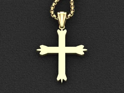 High Cross Pendant Light Gold 18K 3CP067 3D model