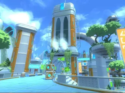 PBR Sky City 3D model