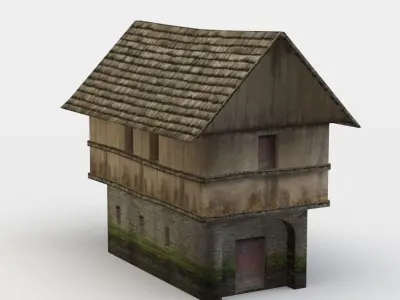 House wooden Low-poly 3D model purchase