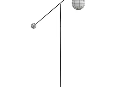 MALAMATA floor lamp with glass ball on top 3D model