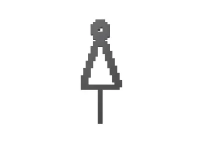 Voxel Style Girl Symbol v1 001 Low-poly 3D model