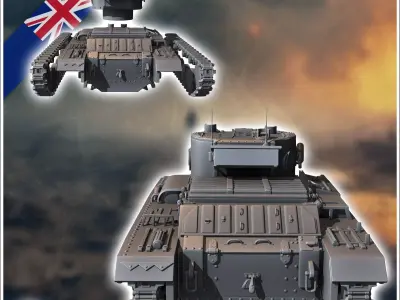 Valentine Mark Mk X infantry tank - UK United WW2 Kingdom Britis 3D print model V1