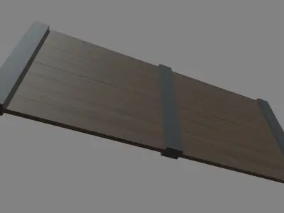 Low Poly Wooden Fence Low-poly 3D model