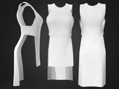 Open Side Tunic Low-poly 3D model