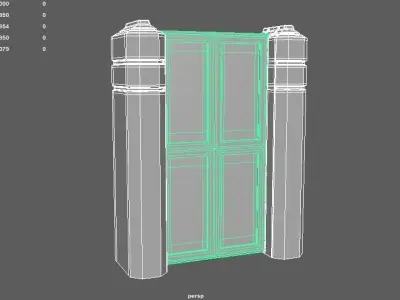 Sliding Door - Frame Low-poly 3D model