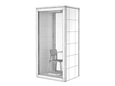 Talky S Single Office Phone Booth 3D model