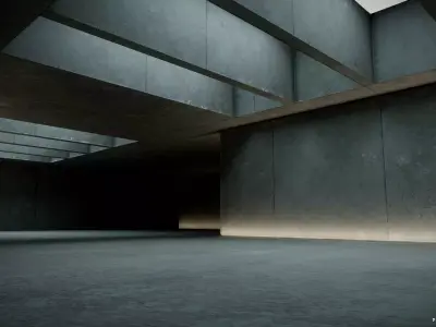 VR Art Gallery Low-poly 3D model