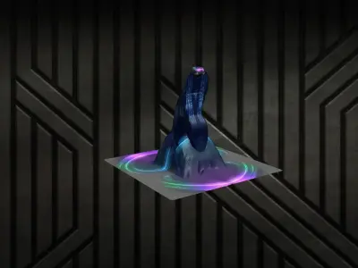 Alien astronaut in space with light Free 3D model