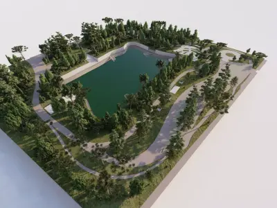 public park-Private Park Landscape 3D model