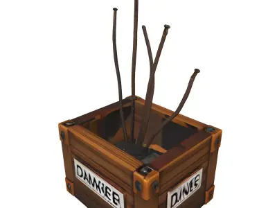 Danger Crate Electronic Device Prop Low-poly 3D model