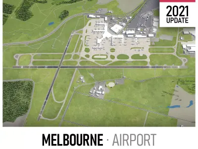  Melbourne Airport Low-poly 3D model