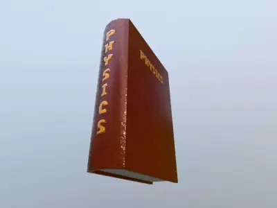 Physics Hardcover Book Embossed Academic Book Asset Low-poly 3D model